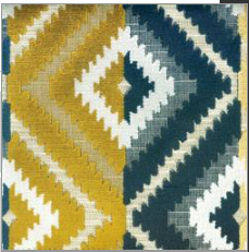 2302- Navy Honey Diamond Aztec Velvet